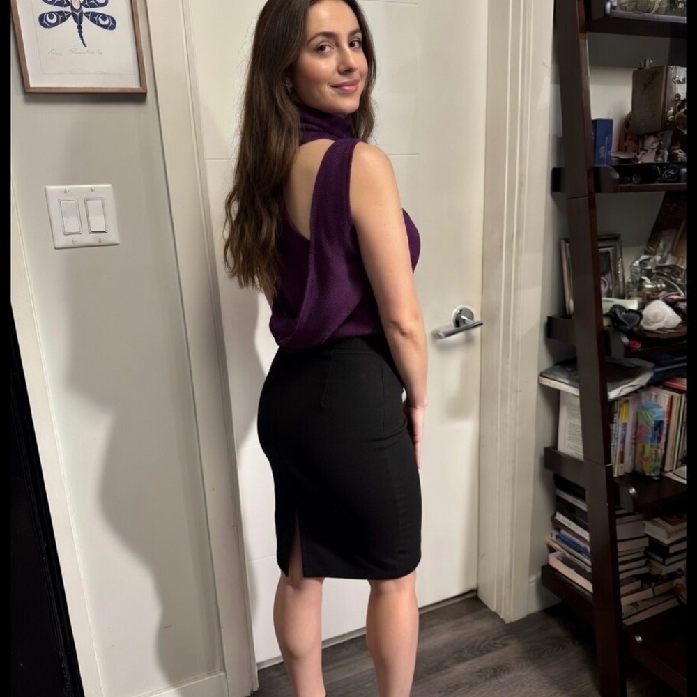 Purple Sleeveless Turtleneck Top